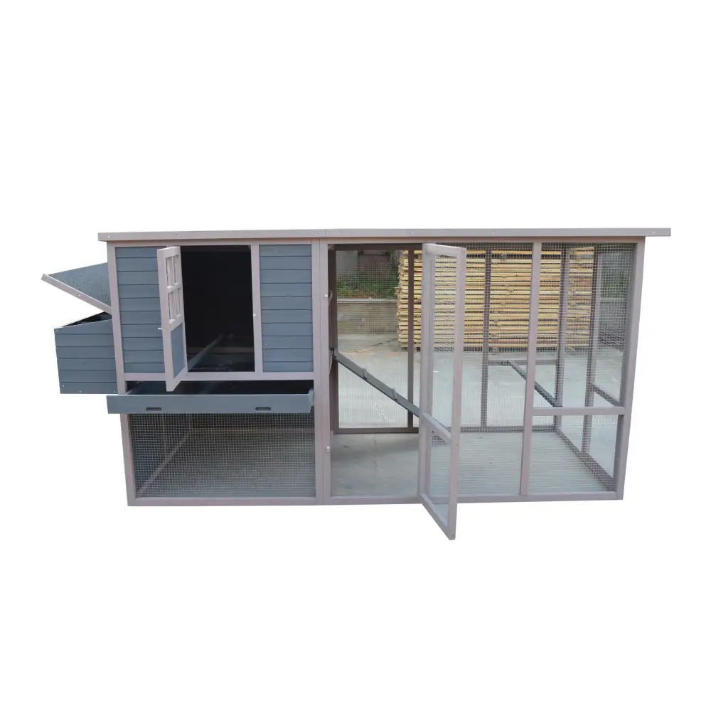 YES4PETS 290 cm XXL Grey Chicken Coop Guinea Pig Rabbit Hutch Ferret Guinea Pig House - Pet Care > Coops & Hutches >