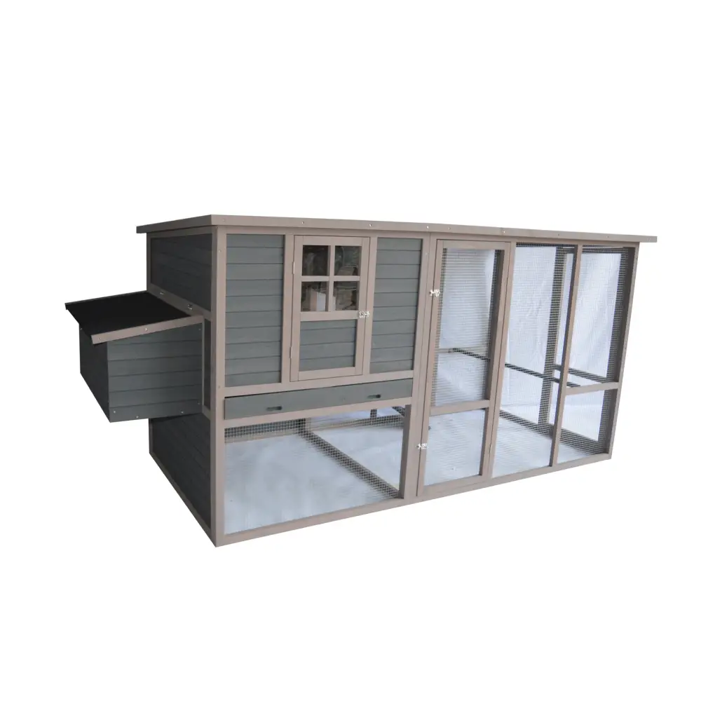 YES4PETS 290 cm XXL Grey Chicken Coop Guinea Pig Rabbit Hutch Ferret Guinea Pig House - Pet Care > Coops & Hutches >