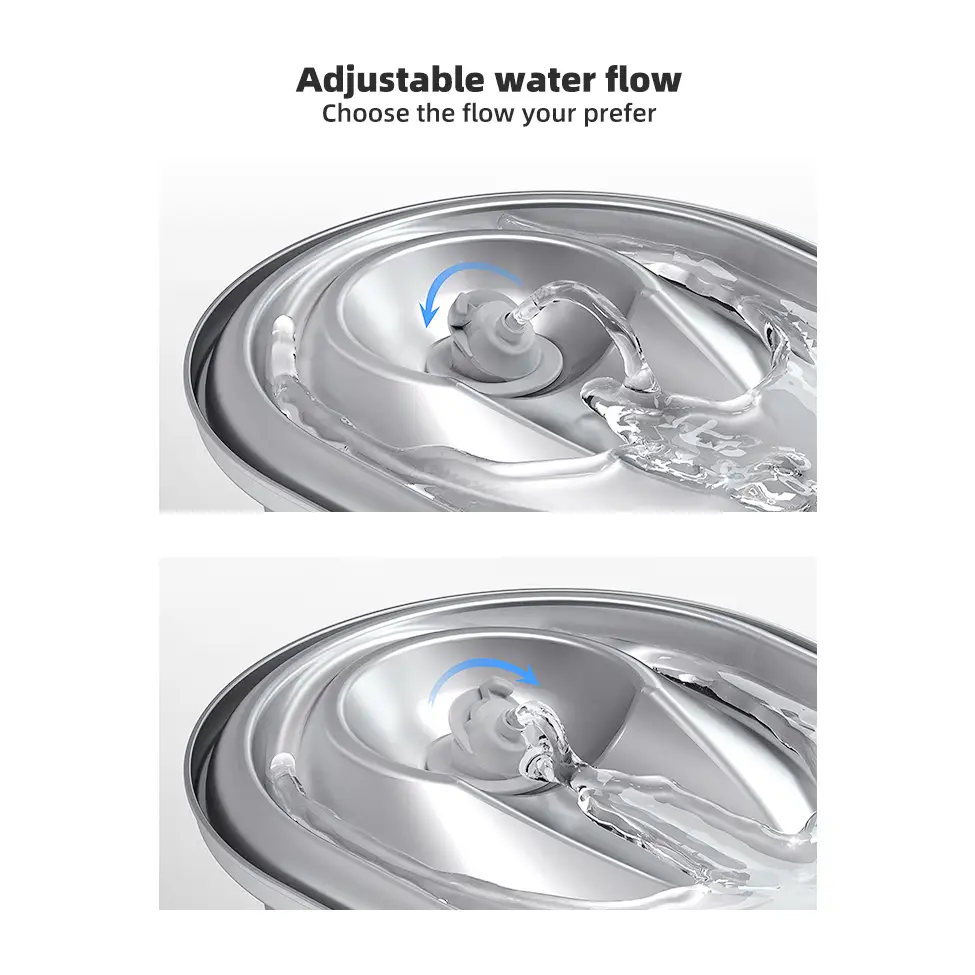 YES4PETS 2L Automatic Electric Pet Water Fountain Dog Cat Stainless Steel Feeder Bowl Dispenser - Pet Care > Dog
