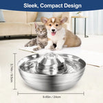 YES4PETS 2L Automatic Electric Pet Water Fountain Dog Cat Stainless Steel Feeder Bowl Dispenser - Pet Care > Dog