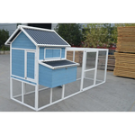YES4PETS 371 cm Blue XXL Chicken Coop Rabbit Guinea Pig Hutch Ferret Hen Cat Kitten House - Pet Care > Coops & Hutches