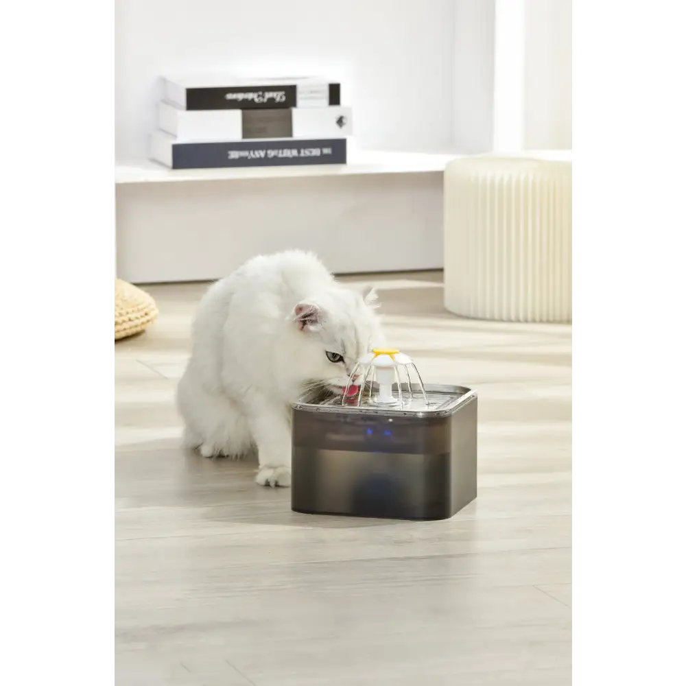 YES4PETS 3L Automatic Electric Pet Water Fountain Dog Cat Stainless Steel Feeder Bowl Dispenser Grey - Pet Care > Dog