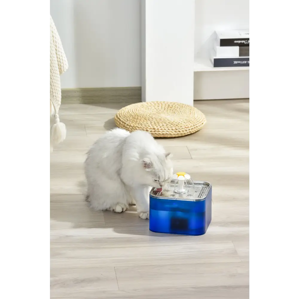 YES4PETS 3L Automatic Electric Pet Water Fountain Dog Cat Stainless Steel Feeder Bowl Dispenser Blue - Pet Care > Dog