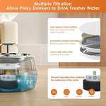 YES4PETS 3L Automatic Electric Pet Water Fountain Dog Cat Stainless Steel Feeder Bowl Dispenser White - Pet Care > Dog