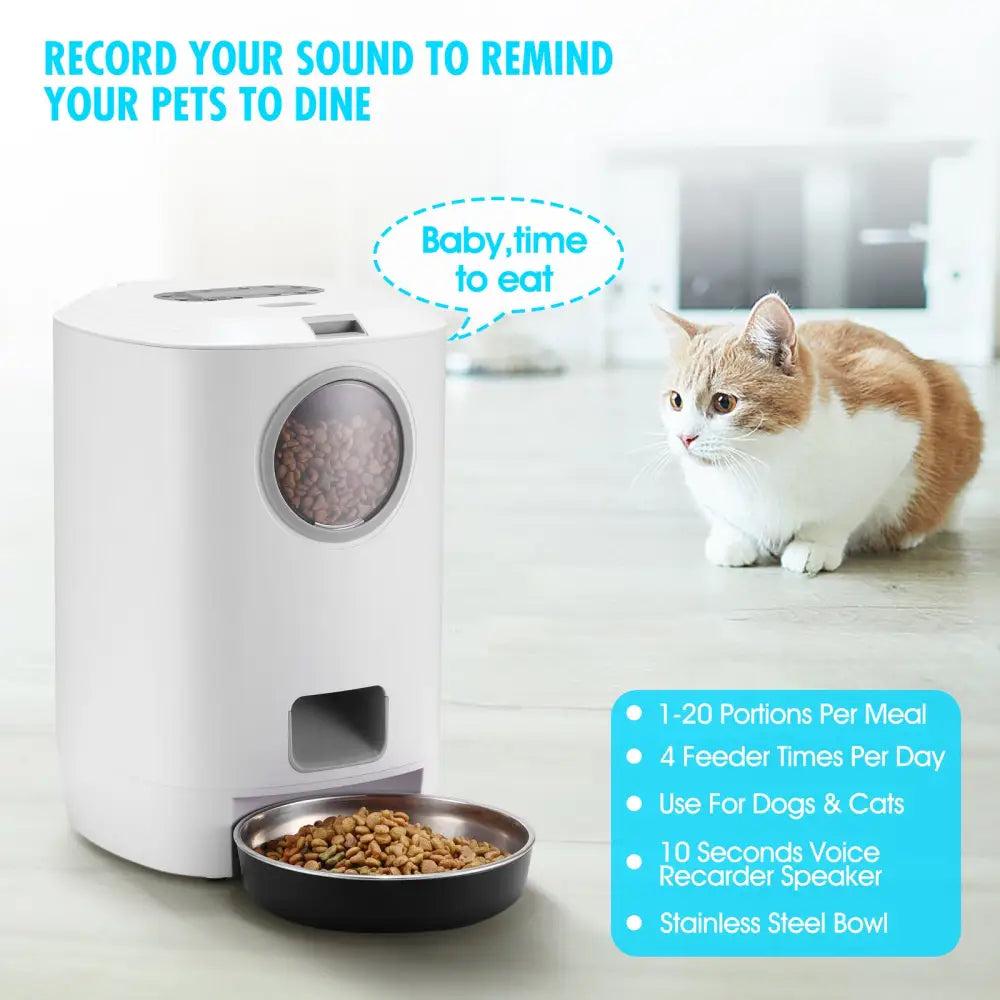 YES4PETS 4.5L Visible Automatic Digital Pet Dog Cat Feeder Food Bowl Dispenser - Pet Care > Dog Supplies > Dog Bowls