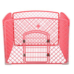 YES4PETS 4 Panel Plastic Pet Pen Pet Foldable Fence Dog Fence Enclosure With Gate Pink- M - Pet Care > Dog Supplies >