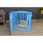 YES4PETS 4 Panel Plastic Pet Pen Pet Foldable Fence Dog Fence Enclosure With Gate Blue - Pet Care > Dog Supplies > Dog