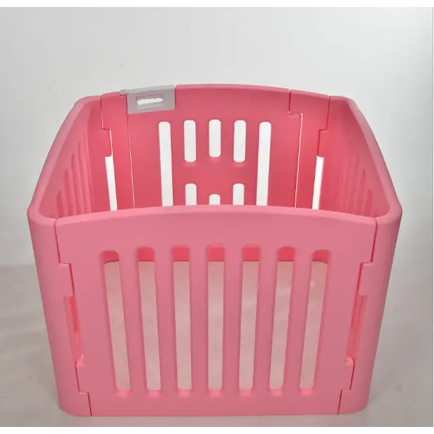YES4PETS 4 Panel Plastic Pet Pen Pet Foldable Fence Dog Fence Enclosure With Gate Pink - Pet Care > Dog Supplies > Dog