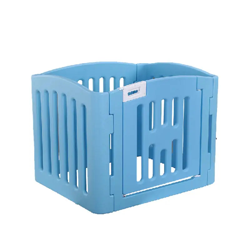 YES4PETS 4 Panel Plastic Pet Pen Pet Foldable Fence Dog Fence Enclosure With Gate Blue - Pet Care > Dog Supplies > Dog