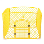YES4PETS 4 Panel Plastic Pet Pen Pet Foldable Fence Dog Fence Enclosure With Gate Yellow - Pet Care > Dog Supplies >