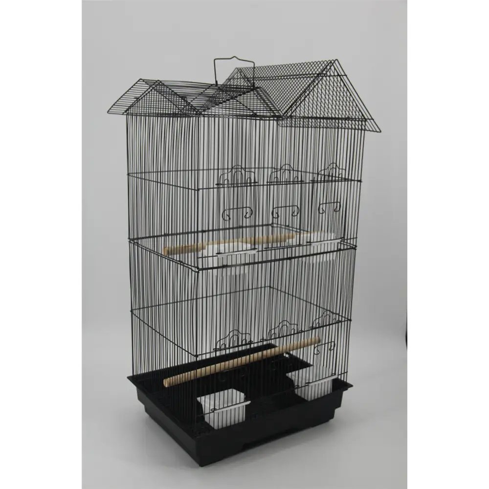 YES4PETS 4 X Medium Size Bird Cage Parrot Budgie Aviary with Perch - Black - Pet Care > Bird > Bird Cages & Stands
