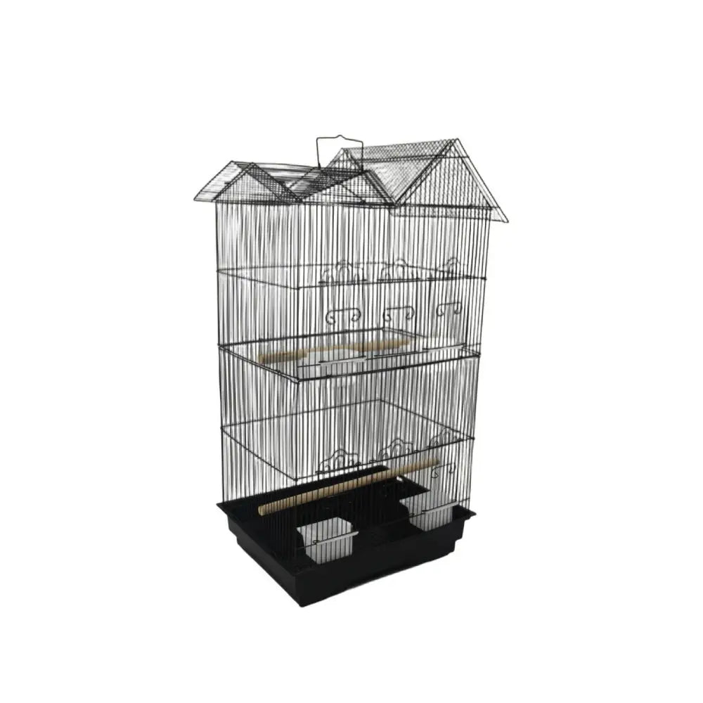 YES4PETS 4 X Medium Size Bird Cage Parrot Budgie Aviary with Perch - Black - Pet Care > Bird > Bird Cages & Stands