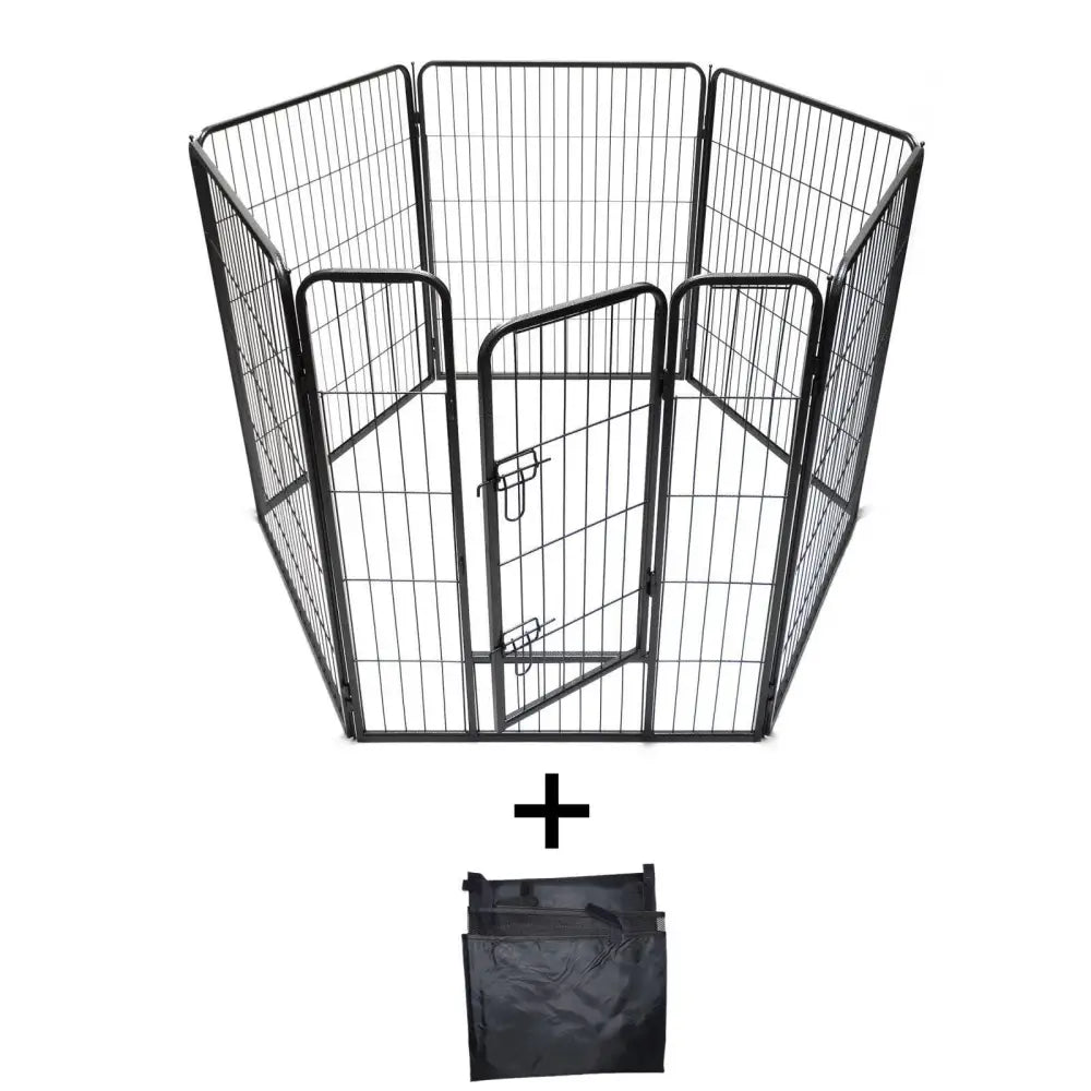 YES4PETS 6 Panels 100 cm Heavy Duty Pet Dog Cat Puppy Rabbit Exercise Playpen Fence Extension With Cover - Pet Care >
