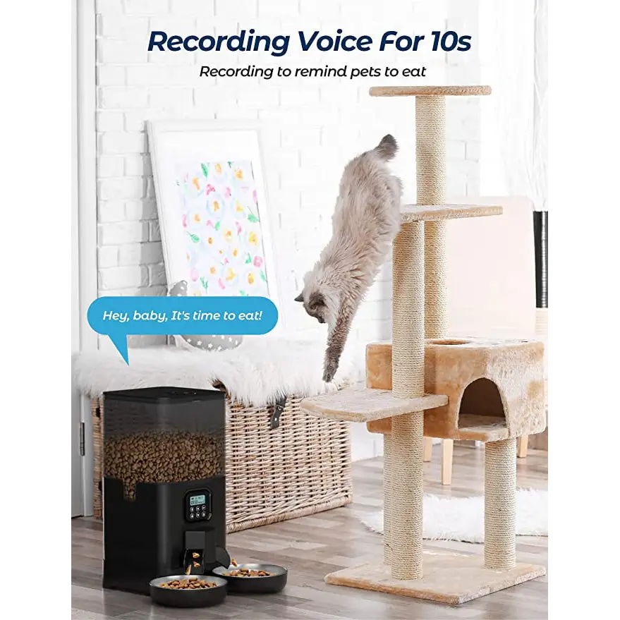 YES4PETS 6L Automatic Digital Pet Dog Cat Feeder Double Food Bowl Dispenser - Pet Care > Dog Supplies > Dog Bowls