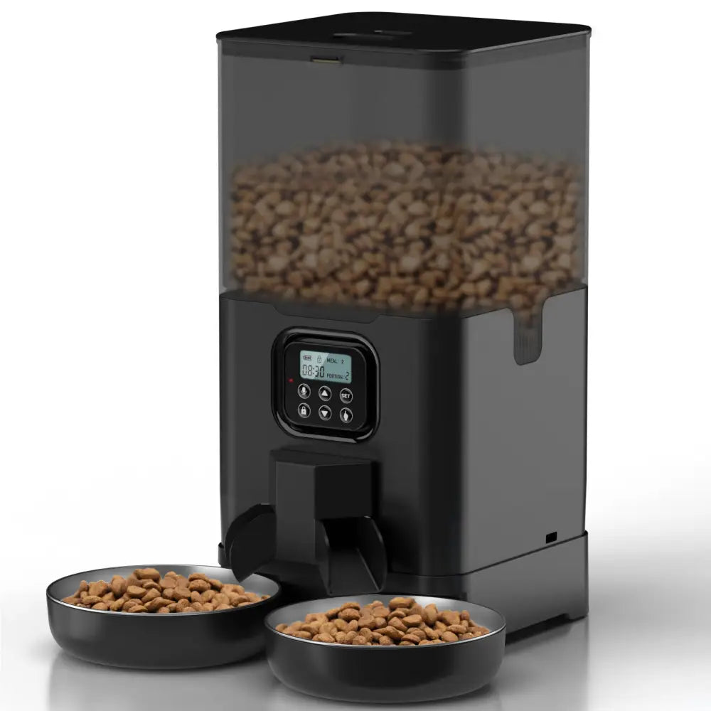 YES4PETS 6L Automatic Digital Pet Dog Cat Feeder Double Food Bowl Dispenser - Pet Care > Dog Supplies > Dog Bowls