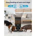 YES4PETS 6L Automatic Digital Pet Dog Cat Feeder Double Food Bowl Dispenser - Pet Care > Dog Supplies > Dog Bowls