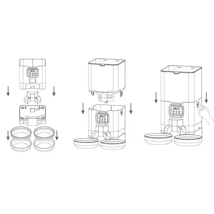 YES4PETS 6L Automatic Digital Pet Dog Cat Feeder Double Food Bowl Dispenser - Pet Care > Dog Supplies > Dog Bowls