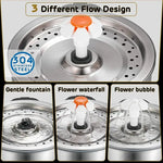 YES4PETS Automatic Electric Pet Water Fountain Dog Cat Stainless Steel Feeder Bowl Dispenser - Pet Care > Dog Supplies