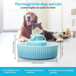 YES4PETS Blue Ceramic Electric Pet Water Fountain Dog Cat Water Feeder Bowl Dispenser - Pet Care > Dog Supplies > Dog