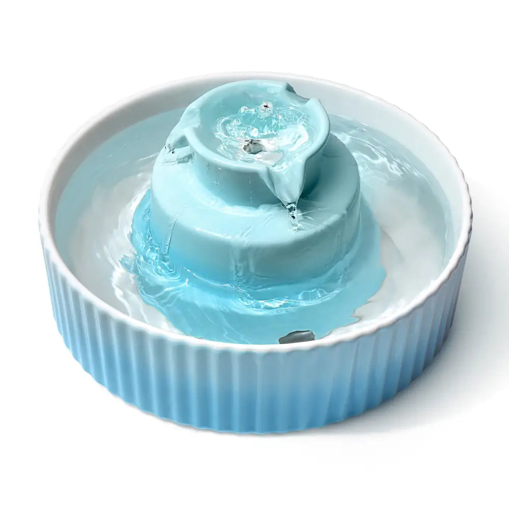 YES4PETS Blue Ceramic Electric Pet Water Fountain Dog Cat Water Feeder Bowl Dispenser - Pet Care > Dog Supplies > Dog