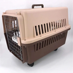 YES4PETS Brown Large Dog Puppy Cat Crate Pet Carrier Cage With Tray Bowl & Wheel - Pet Care > Dog Supplies > Dog