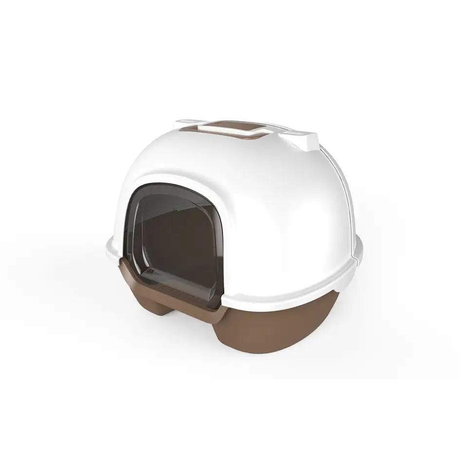 YES4PETS Cat Toilet Litter Box Portable Hooded Tray House with Handle and Scoop Brown - Pet Care > Cat Supplies > Cat