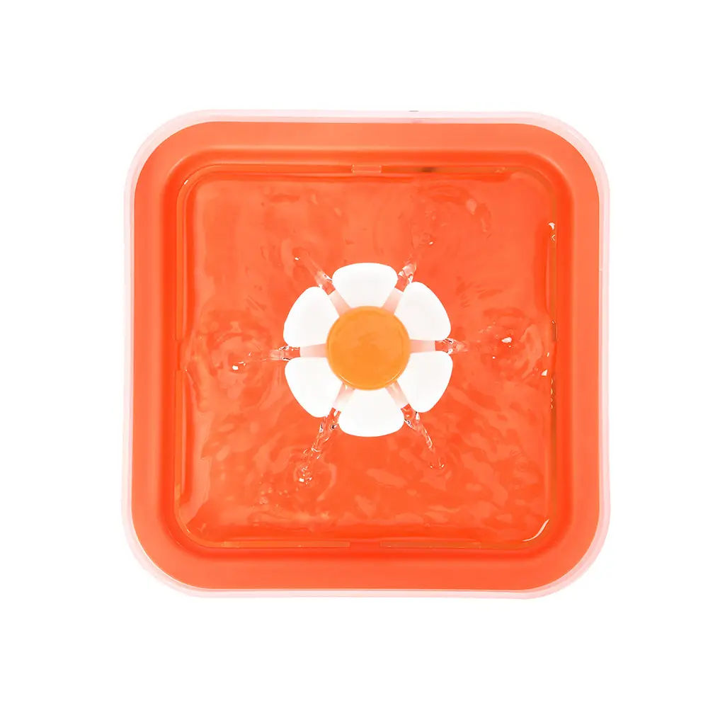 YES4PETS Dog Cat Water Feeder Automatic Electric Pet Water Fountain Bowl Dispenser W LED Orange - Pet Care > Dog