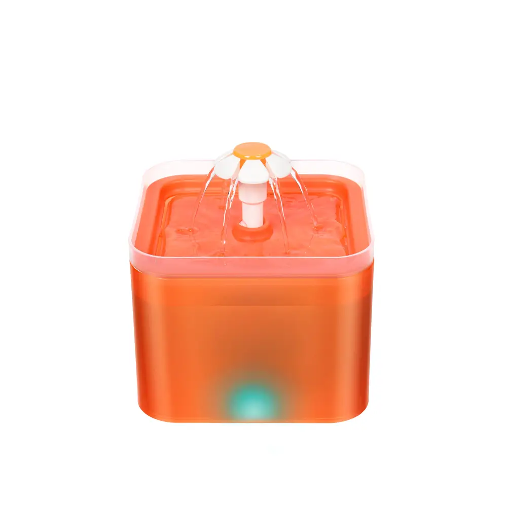 YES4PETS Dog Cat Water Feeder Automatic Electric Pet Water Fountain Bowl Dispenser W LED Orange - Pet Care > Dog