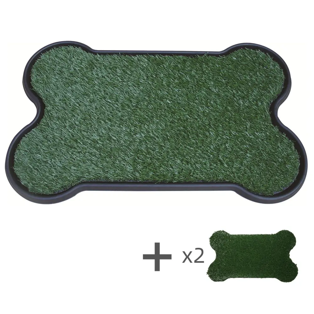 YES4PETS Dog Puppy Toilet Grass Potty Training Mat Loo Pad Bone Shape Indoor with 3 grass - Pet Care > Dog Supplies >
