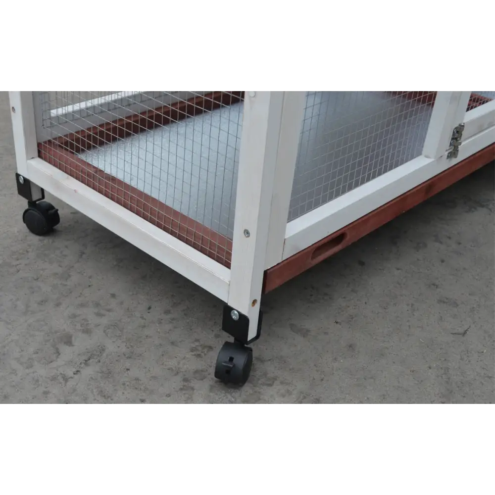 YES4PETS Double Storey Large Rabbit Hutch Guinea Pig Cage Ferret Cage With Pull Out Tray On Wheels - Pet Care > Coops &