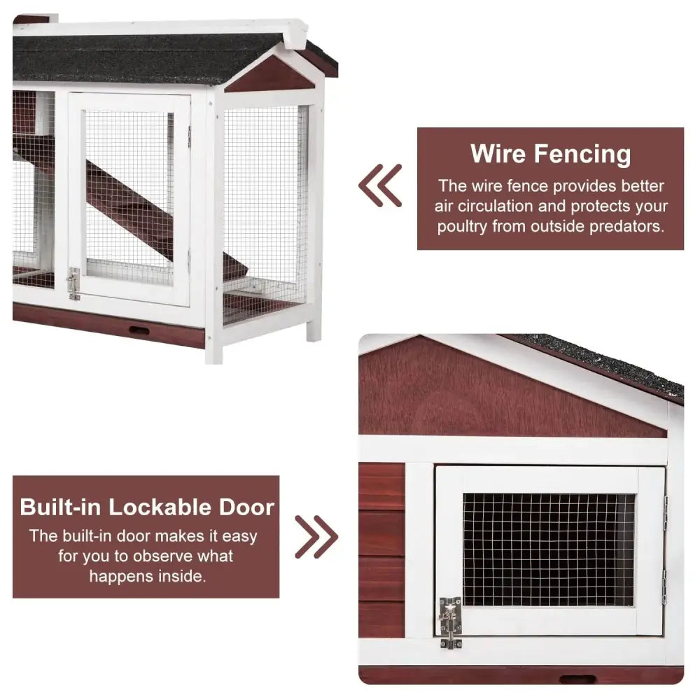 YES4PETS Double Storey Large Rabbit Hutch Guinea Pig Cat Cage Ferret Cage With Pull Out Tray - Pet Care > Coops &