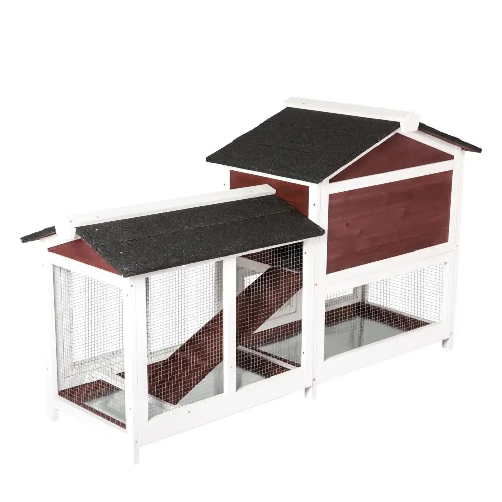 YES4PETS Double Storey Large Rabbit Hutch Guinea Pig Cat Cage Ferret Cage With Pull Out Tray - Pet Care > Coops &