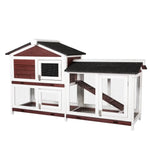 YES4PETS Double Storey Large Rabbit Hutch Guinea Pig Cat Cage Ferret Cage With Pull Out Tray - Pet Care > Coops &