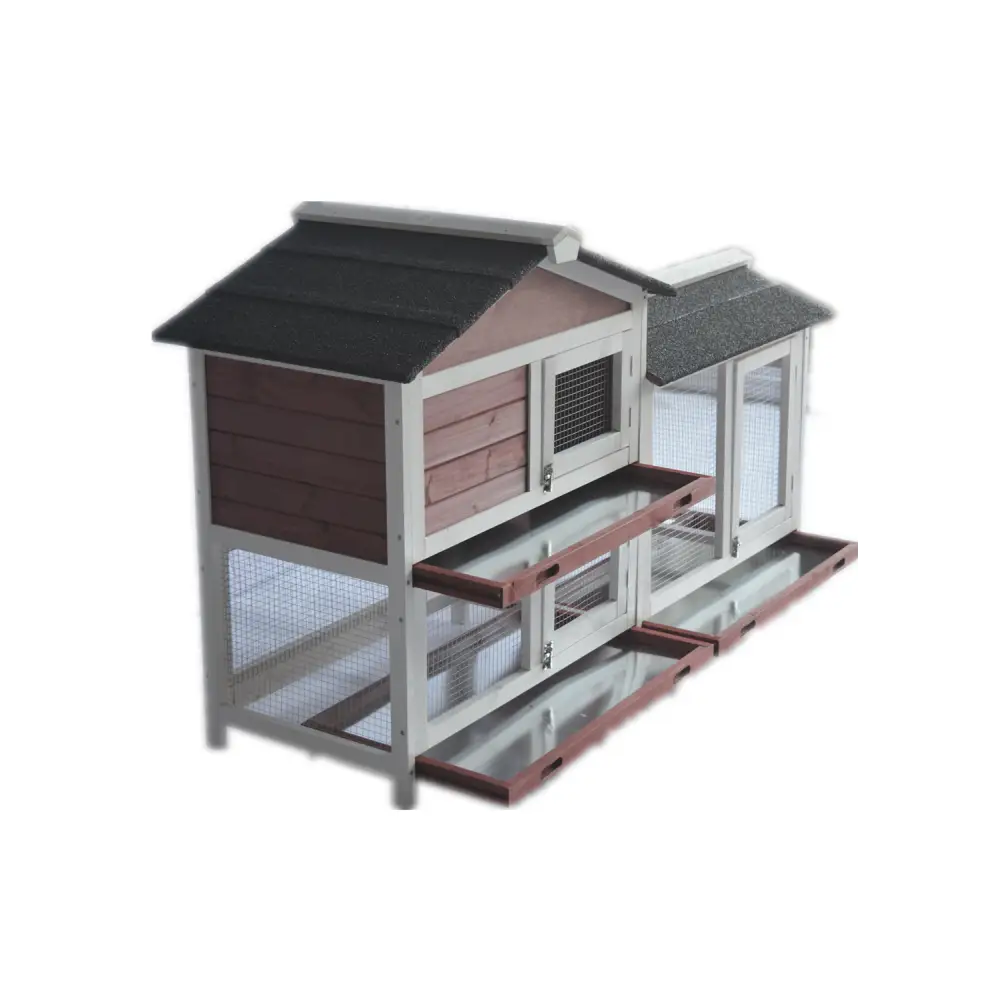 YES4PETS Double Storey Large Rabbit Hutch Guinea Pig Cat Cage Ferret Cage With Pull Out Tray - Pet Care > Coops &
