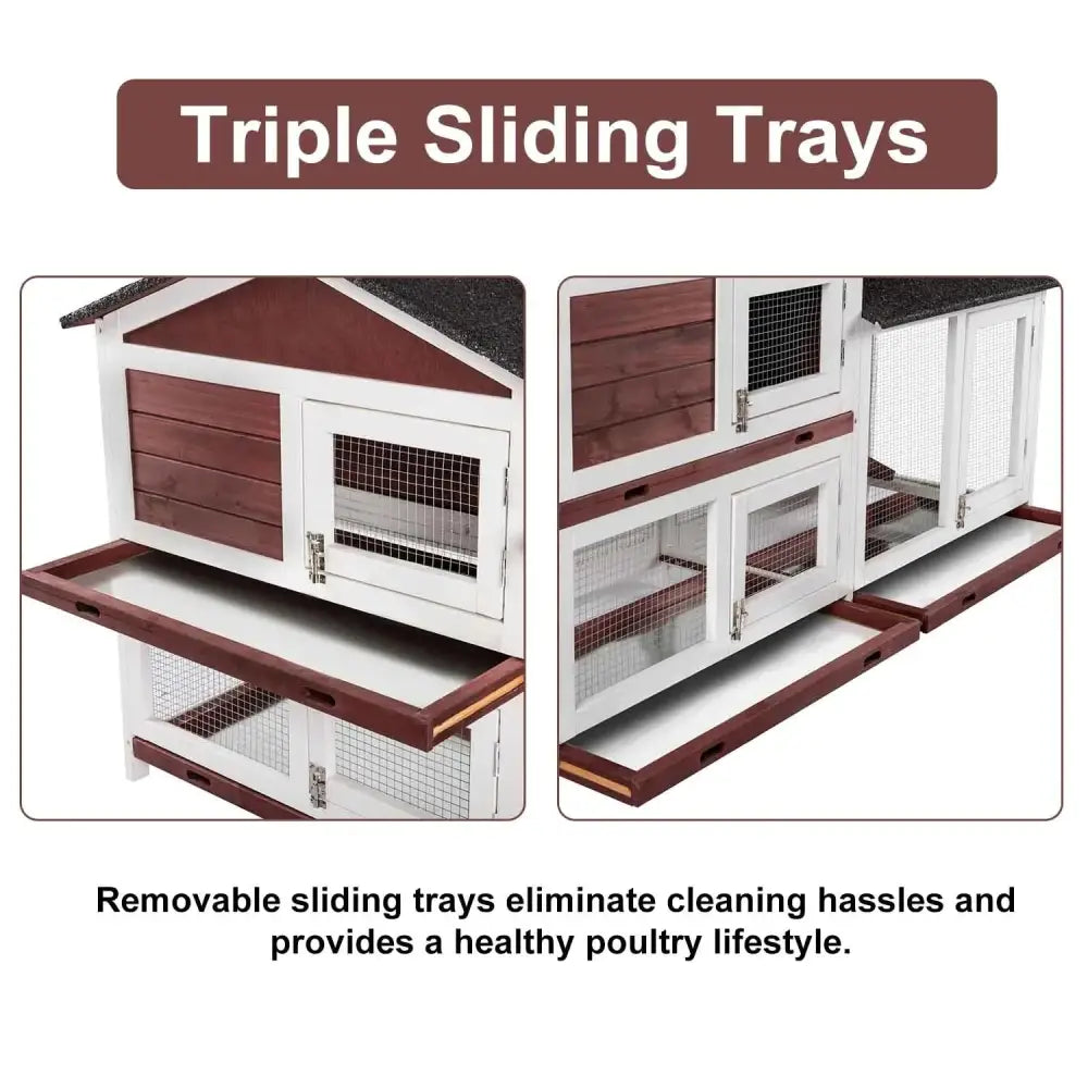 YES4PETS Double Storey Large Rabbit Hutch Guinea Pig Cat Cage Ferret Cage With Pull Out Tray - Pet Care > Coops &