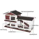 YES4PETS Double Storey Large Rabbit Hutch Guinea Pig Cat Cage Ferret Cage With Pull Out Tray - Pet Care > Coops &