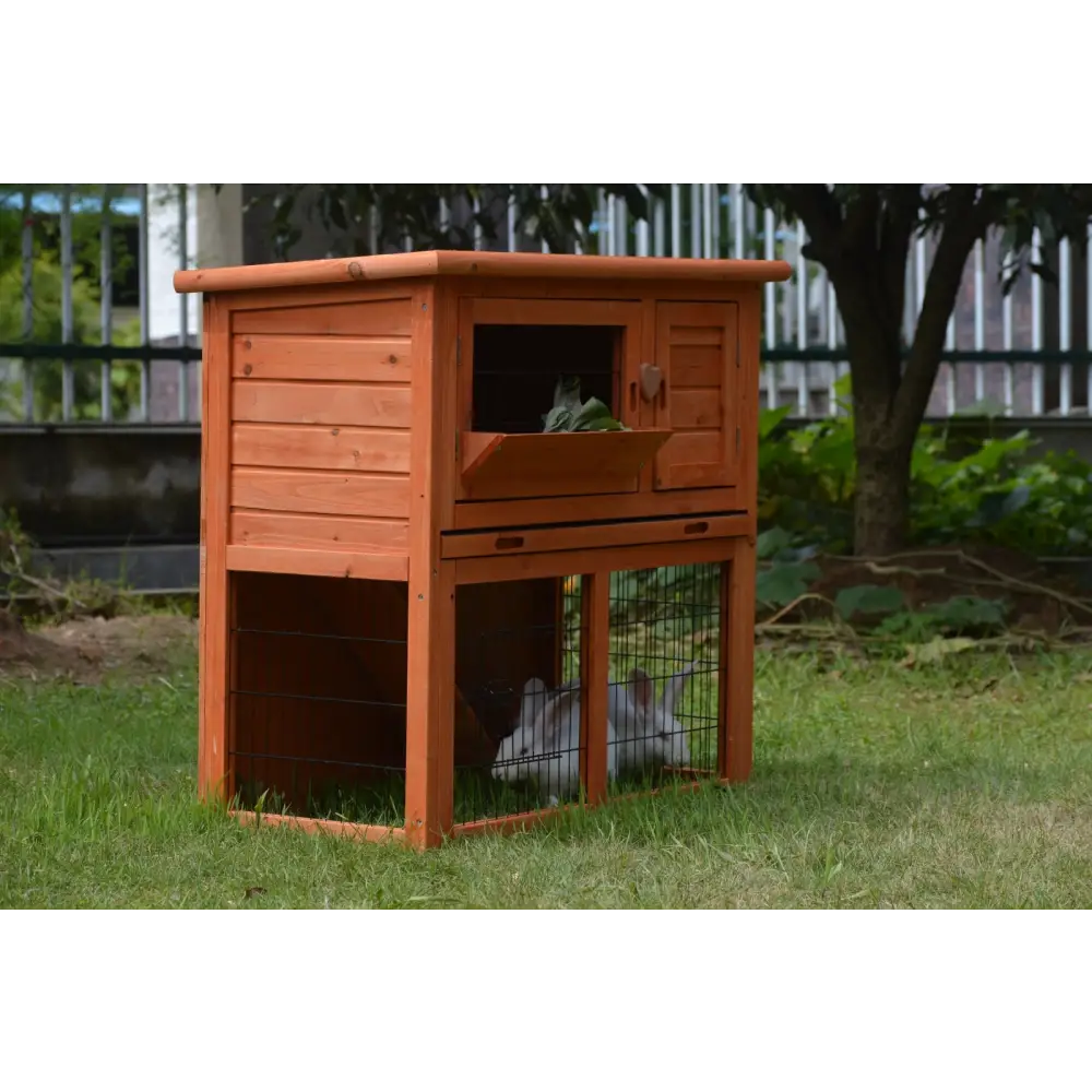 YES4PETS Double Storey Rabbit Hutch Guinea Pig Cage Ferret cage W Pull Out Tray - Pet Care > Coops & Hutches > Small