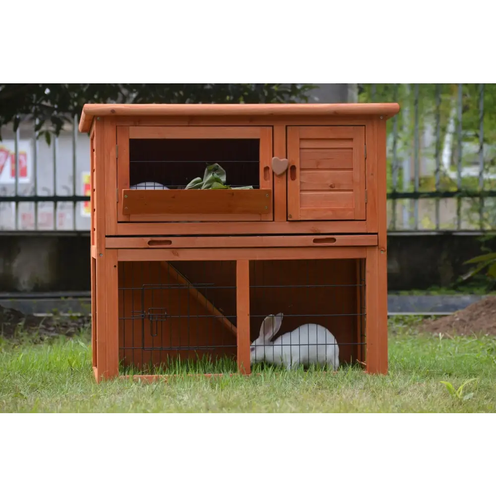 YES4PETS Double Storey Rabbit Hutch Guinea Pig Cage Ferret cage W Pull Out Tray - Pet Care > Coops & Hutches > Small