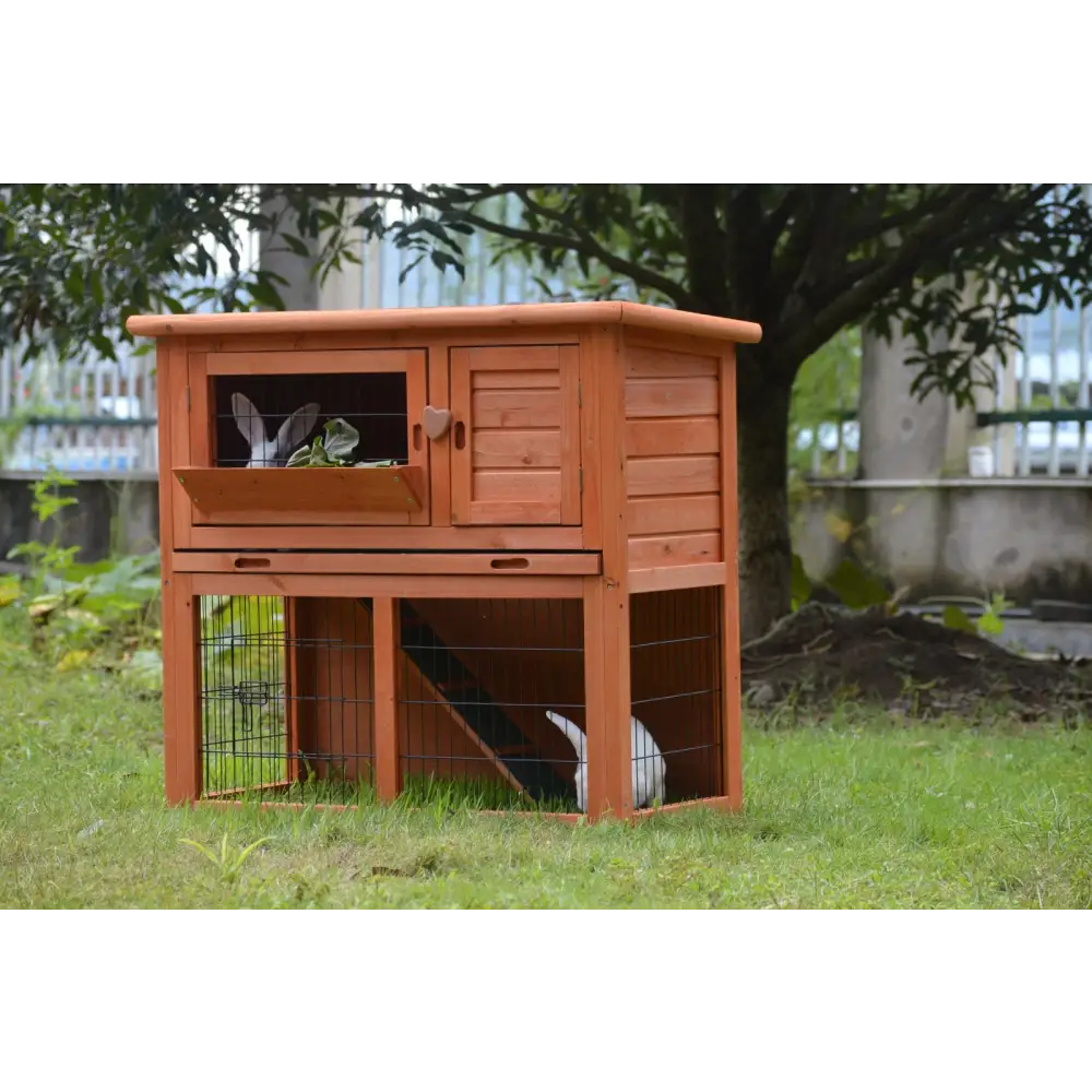 YES4PETS Double Storey Rabbit Hutch Guinea Pig Cage Ferret cage W Pull Out Tray - Pet Care > Coops & Hutches > Small