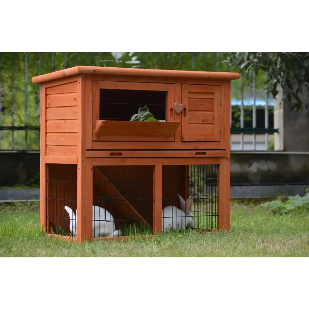 YES4PETS Double Storey Rabbit Hutch Guinea Pig Cage Ferret cage W Pull Out Tray - Pet Care > Coops & Hutches > Small