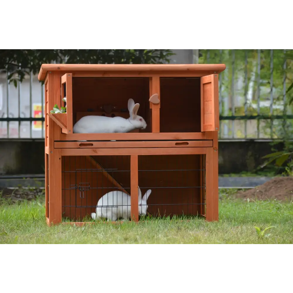 YES4PETS Double Storey Rabbit Hutch Guinea Pig Cage Ferret cage W Pull Out Tray - Pet Care > Coops & Hutches > Small