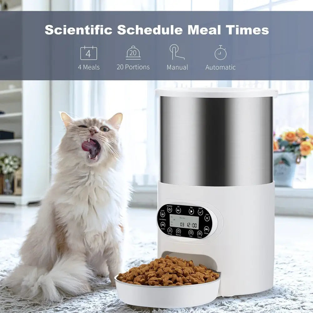 YES4PETS Electric Automatic Pet Dog Cat Rabbit Feeder Stainless Steel 4.5L Dispenser - Pet Care > Dog Supplies > Dog