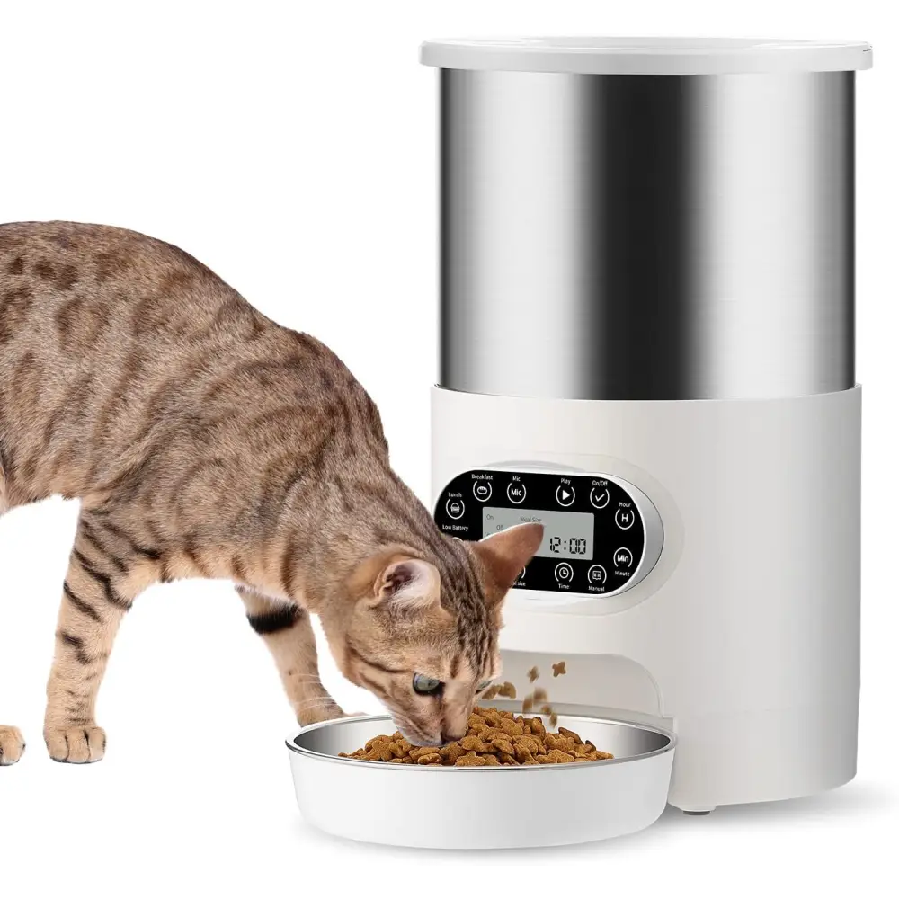 YES4PETS Electric Automatic Pet Dog Cat Rabbit Feeder Stainless Steel 3L Dispenser - Pet Care > Dog Supplies > Dog