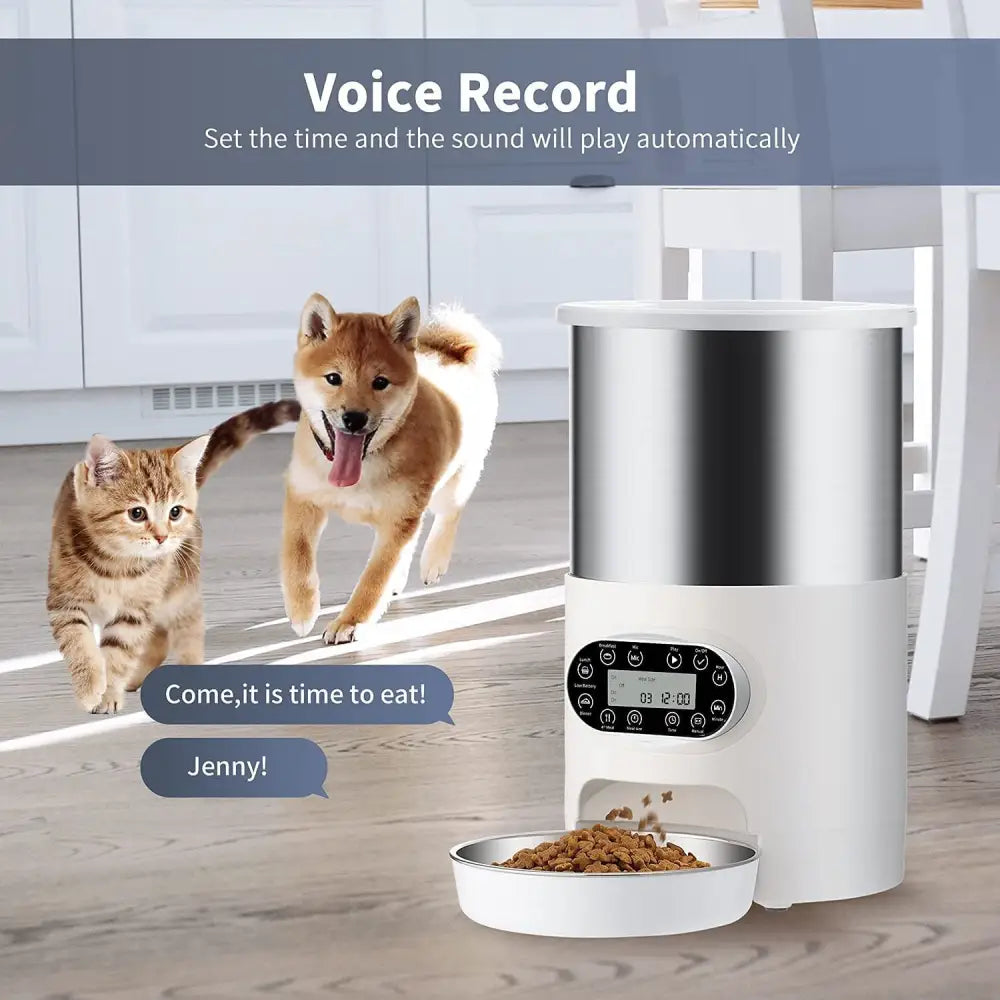 YES4PETS Electric Automatic Pet Dog Cat Rabbit Feeder Stainless Steel 4.5L Dispenser - Pet Care > Dog Supplies > Dog
