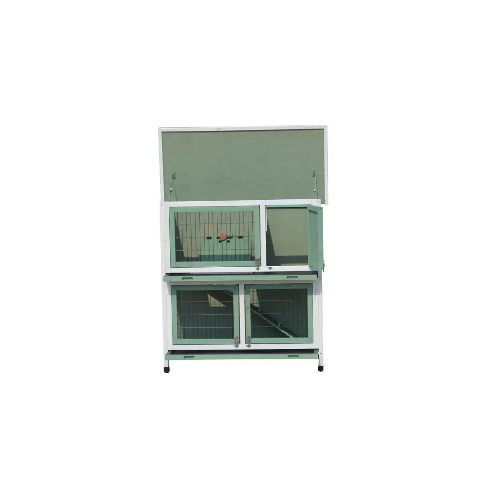 YES4PETS Green Large Double Storey Rabbit Hutch Guinea Pig Ferret Cage - Pet Care > Coops & Hutches > Small Animal