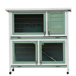 YES4PETS Green Large Double Storey Rabbit Hutch Guinea Pig Ferret Cage - Pet Care > Coops & Hutches > Small Animal