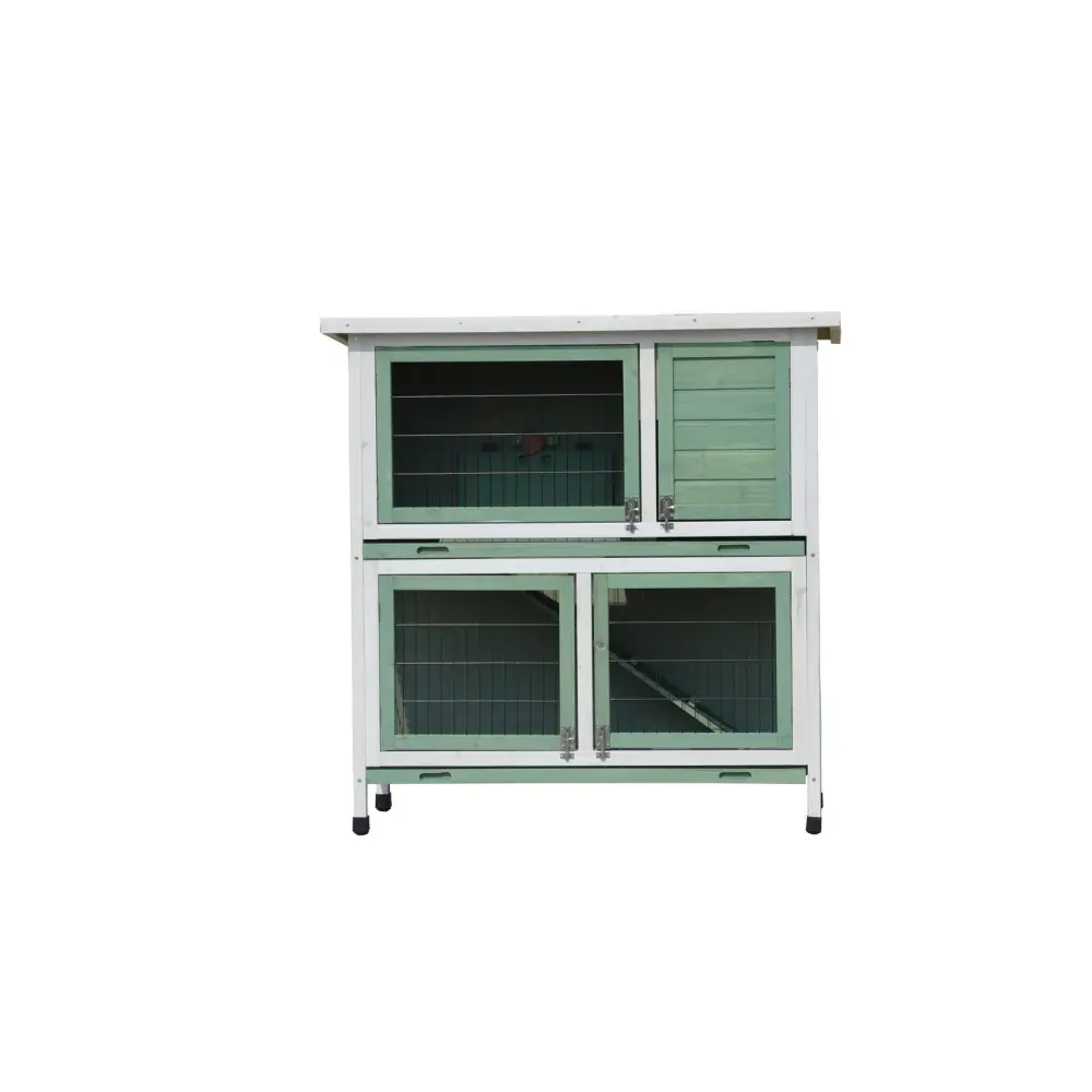 YES4PETS Green Large Double Storey Rabbit Hutch Guinea Pig Ferret Cage - Pet Care > Coops & Hutches > Small Animal