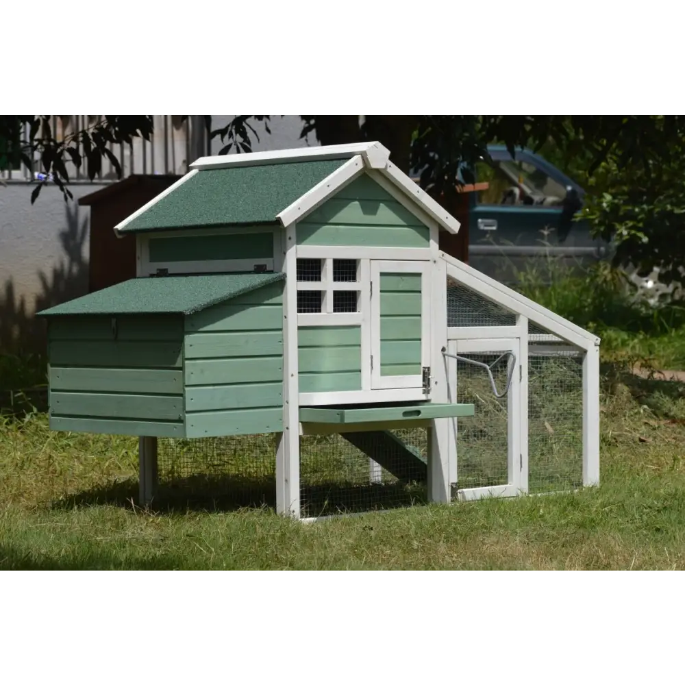YES4PETS Green Small Chicken coop with nesting box for 2 Chickens / Rabbit Hutch - Pet Care > Coops & Hutches > Small