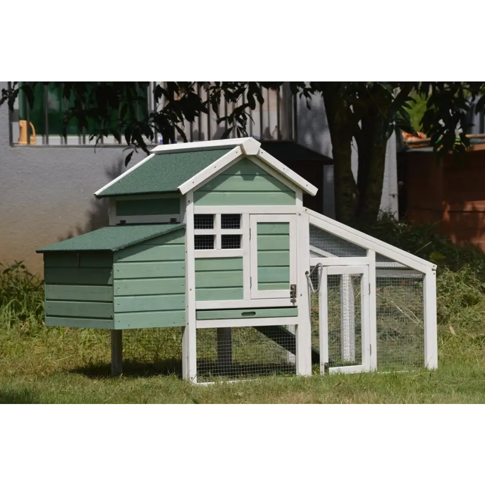 YES4PETS Green Small Chicken coop with nesting box for 2 Chickens / Rabbit Hutch - Pet Care > Coops & Hutches > Small