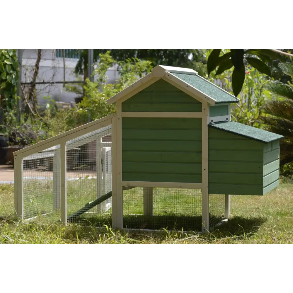 YES4PETS Green Small Chicken coop with nesting box for 2 Chickens / Rabbit Hutch - Pet Care > Coops & Hutches > Small